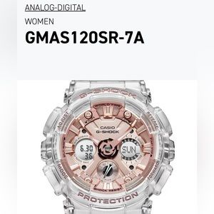 G-Shock GMAS120SR Transparent Rose Gold Watch